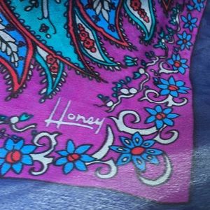 Silk Scarf by Honey vibrant 30” by 30”